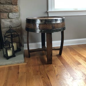 Handcrafted Oak Whiskey Barrel End Table image 6