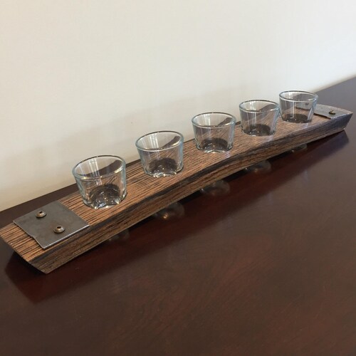 Shot Glass Flight Tray Made From Reclaimed Whiskey Bourbon Etsy