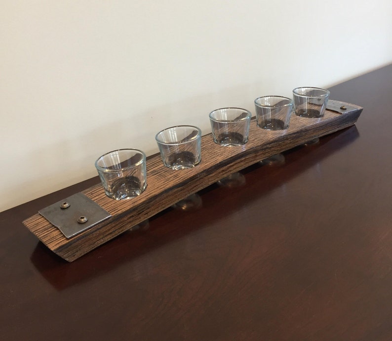 Shot Glass Flight Tray Made From Reclaimed Whiskey Bourbon Etsy