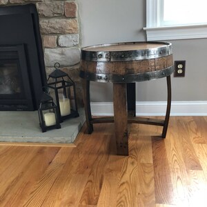 Handcrafted Oak Whiskey Barrel End Table image 7