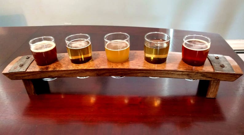 Perfect Groomsman Gift Whiskey Stave beer flights and Shot Glass Flights image 3