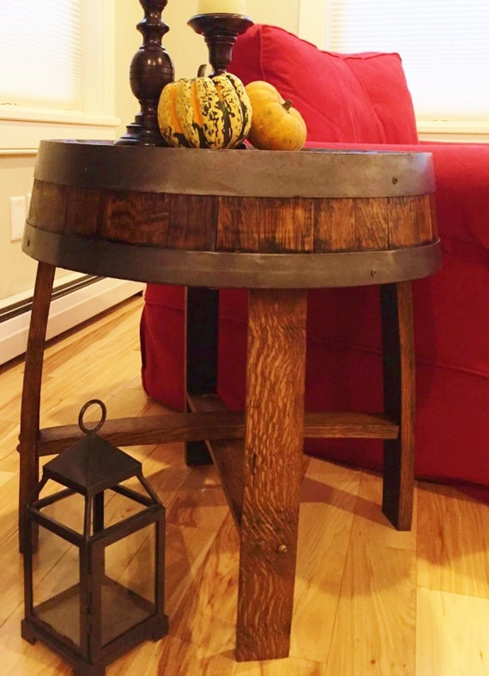 Handcrafted Oak Whiskey Barrel End Table Etsy