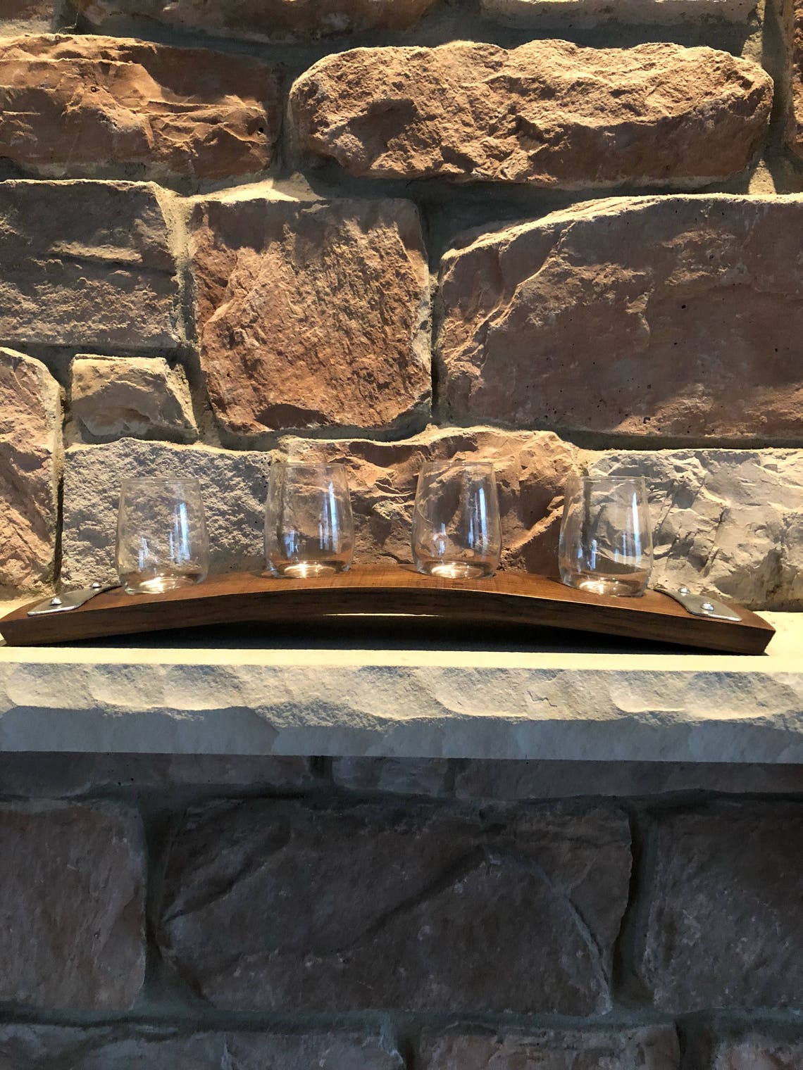 Wine Flight Tray Made From Reclaimed Wine Barrel Stave Etsy