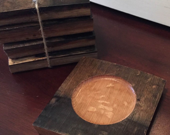 Whiskey Barrel Coaster Set - Made From  A Reclaimed Whiskey Barrel Stave