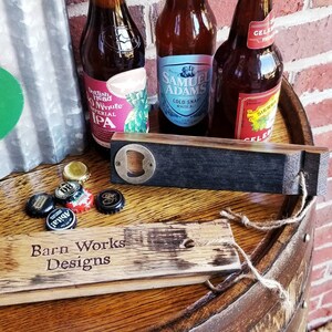Whiskey Barrel Stave Bottle Opener