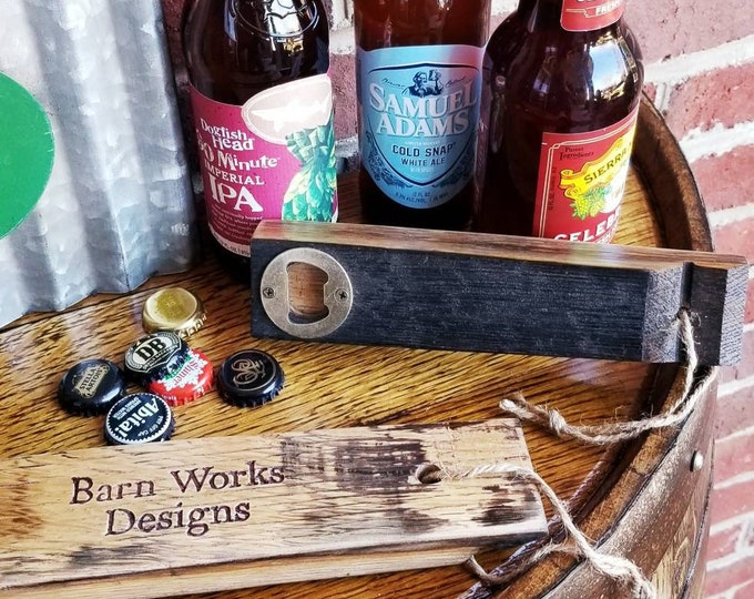 Whiskey Barrel Stave Bottle Opener