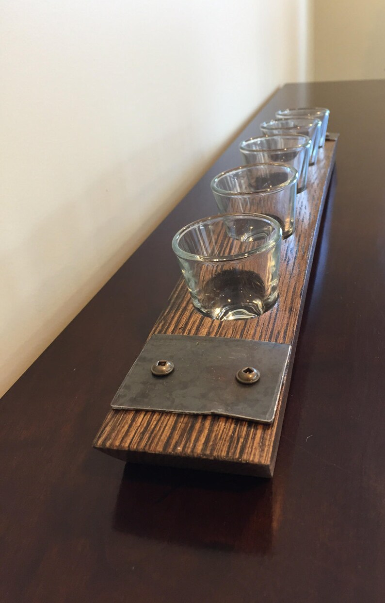 Shot Glass Flight Tray Made From Reclaimed Whiskey Bourbon Etsy