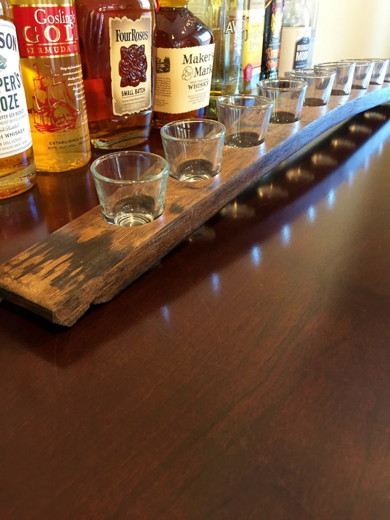 Shot Glass Flight Tray Made From Reclaimed Whiskey Bourbon Etsy