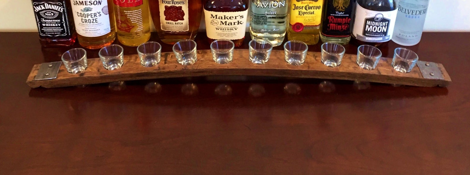 Shot Glass Flight Tray Made From Reclaimed Whiskey Bourbon Etsy