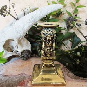 Antique brass devil candle holder for wicca and traditional witchcraft.