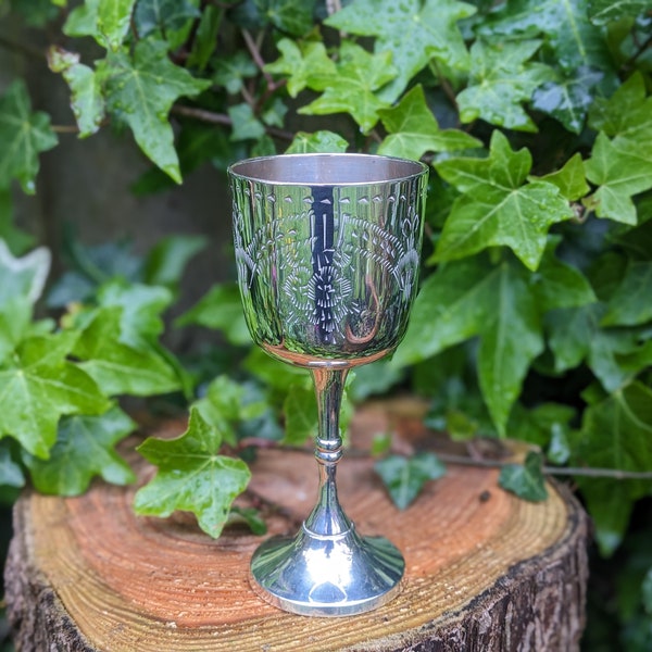 Vintage silver plated chalice for wicca and traditional witchcraft