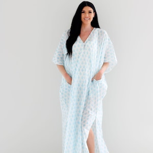 Plus Sized Cotton Mumu Dress Tie Dye Kaftan Beach Cover Up Boho Caftan for Women Indian Dress Abaya Floral Mumu long dress oversized outfit