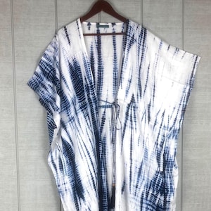kaftan meets kimono, Hand Dyed Open caftan with Pockets, Boho Tie Dye Robe, Lightweight Duster | Festival Cover Up, Summer Layer all sizes