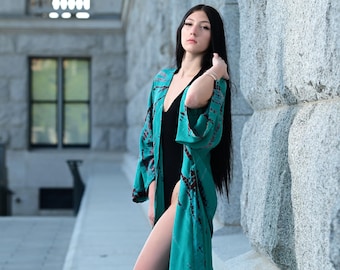 Tie dye robe, Plus Size Clothing, Tie Dye Kimono robe, Caftan Women, robes For Women, Plus Size robe, tie dye dress, bridesmaid robes