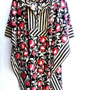 caftan cotton beach cover up dresses, Summer Kaftan, Cotton kaftan, block print dress, indian Cotton Dress, Vacation Outfit, Gift for Her