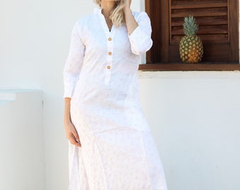caftan maxi dress, White Linen Dress with Pockets - Vintage Style Linen Dress - Kaftan Women, Long  Dress Women, Abaya, kaftan with sleeves