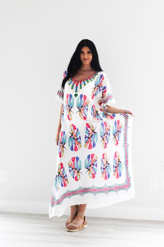 African Kaftan Dress Silk Kaftan Plus Size Clothing Gauze Dress Comfy Long Kaftan Abaya Dress Women Loungewear Leisure Wear Etsy UK