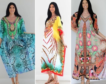 festival clothing, kaftans, embellished dress, kaftan maxi dress, kaftans for women, easter dress, carnival style, party caftan, one size