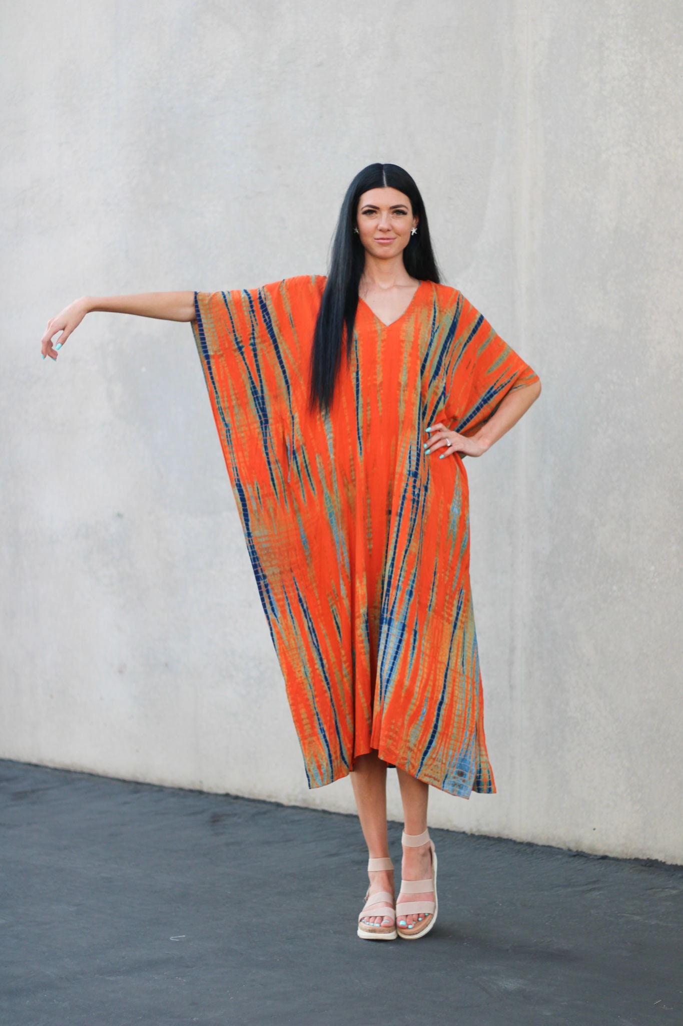Black and Orange Tie Dye Dress - Etsy
