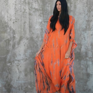 Plus Size Tie Dye Kaftan Dress – Boho Caftan for Women with Pockets, Beach Kaftan, Tie Dye Maxi Dress, Plus Size Clothing, Caftans for Women