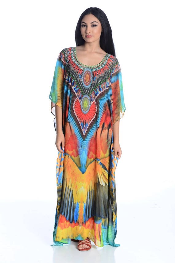 SALE kaftan dress caftan maxi plus size moroccan dress feather | Etsy