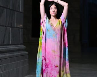 Rainbow kaftan, Plus Size Clothing, Tie Dye Kaftan, Caftan Women, Kaftans For Women, kaftan fall Dress, black Caftan, fairy dress fall shirt