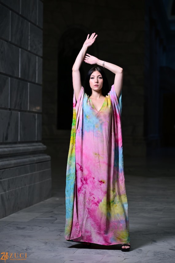 Rainbow kaftan, Plus Size Clothing, Tie Dye Kaftan, Caftan Women, Kaftans For Women, kaftan fall Dress, black Caftan, fairy dress fall shirt