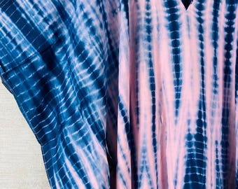 Kaftan Dress for Women, Boho Caftan Plus Size Clothing, Tie Dye Kaftan, hand dyed Mumu rainbow boho Kaftans for Lounge or Beach