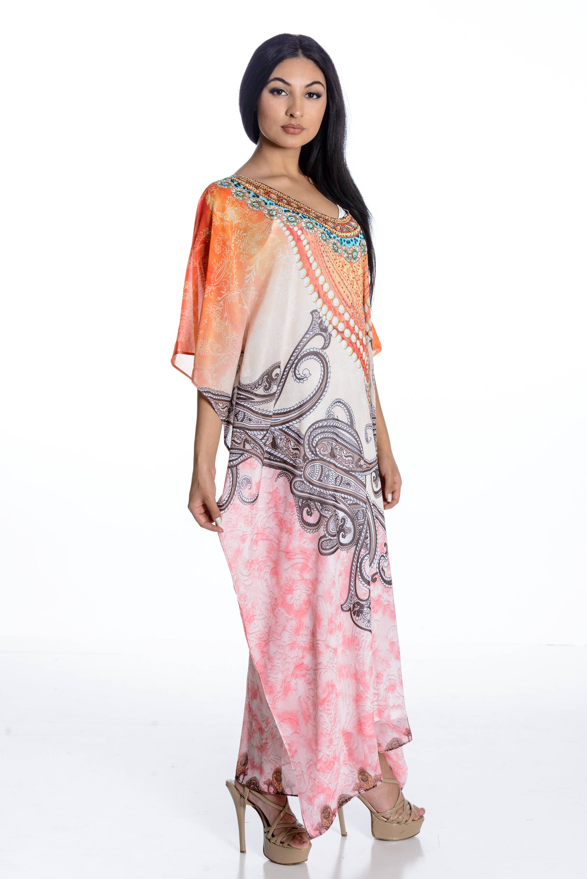 silk caftan plus size