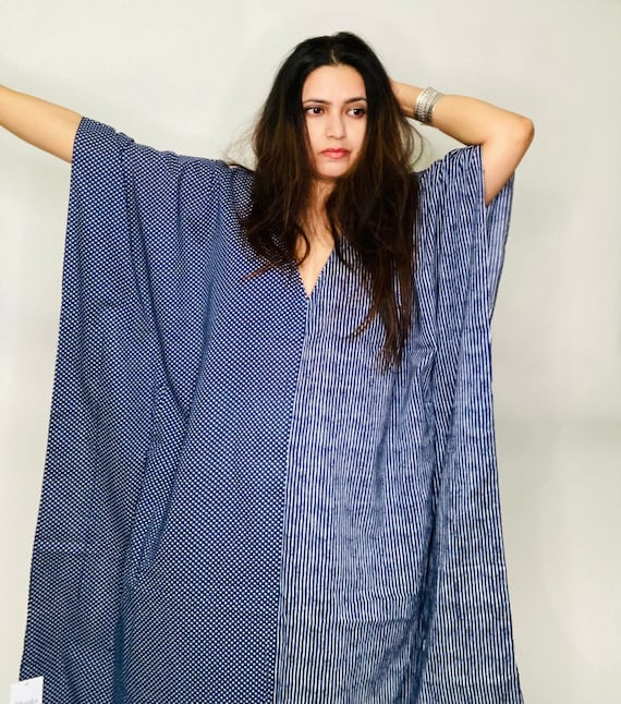 Loose Long Dress With Pockets Plus Size Cotton Caftan Women Loungewear Simple Dress Polka Dots Caftan Dress striped Dress cotton Outfit Etsy Canada