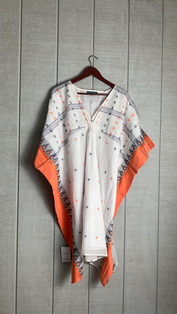 cotton kaftan short dress Sicily Kaftan Short Handloom Cotton Dress by The Conscious Closet Brown Living