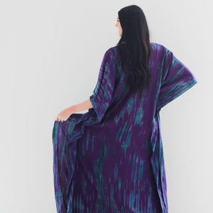 Plus Size Caftan, Purple Tie Dyed Kaftan With Pockets, witch costume, Women Kaftan, hand made boho Maxi Dress, fall style image 3