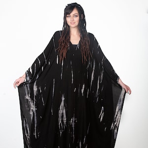 Black dress, Plus Size Kaftan Dress, Caftan With Pockets, Tie Dyed Kaftan, black caftan Dress, Abaya Dress, Dark Academia Dress,Goth fashion