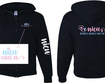 NICU jacket - Jerzees Unisex Fleece Full Zip-Up Hood