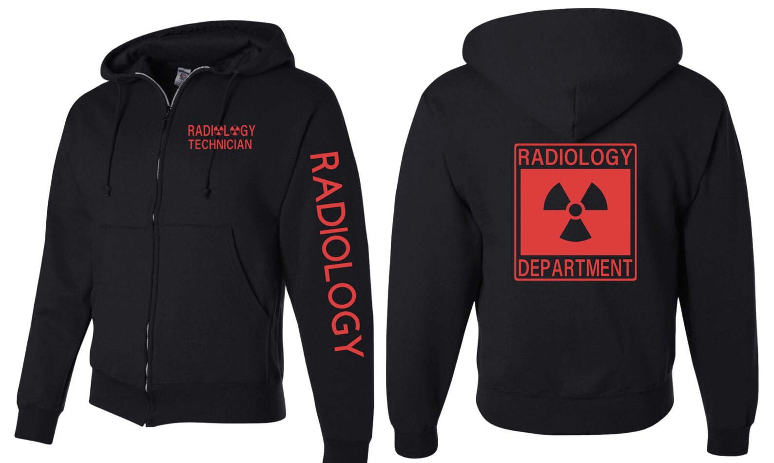Radiology Jacket 2 Jerzees Unisex Fleece Full Zipup Hood Etsy