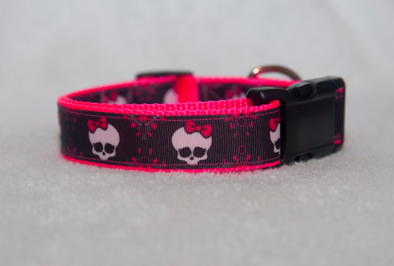 Pink Bow Skull 1 Dog Collar Etsy