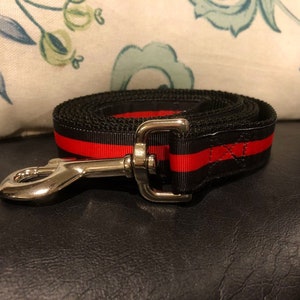 Thin Red Line Firefighters 1&quot; Dog Leash