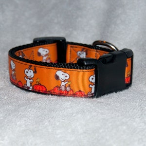 Fall Snoopy/Peanuts 1&quot; Dog Collar