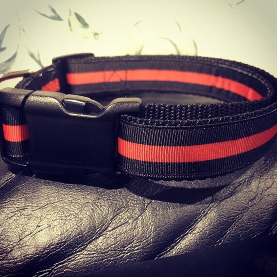 thin red line dog collar