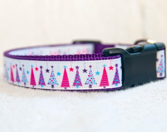 Christmas/Holiday Tree 1" Dog Collar