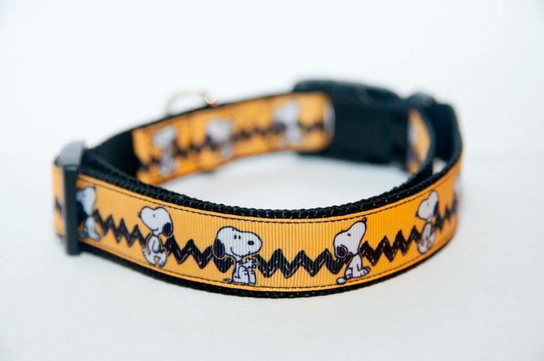 Yellow Peanuts/snoopy/charlie Brown 1 Dog Collar Etsy