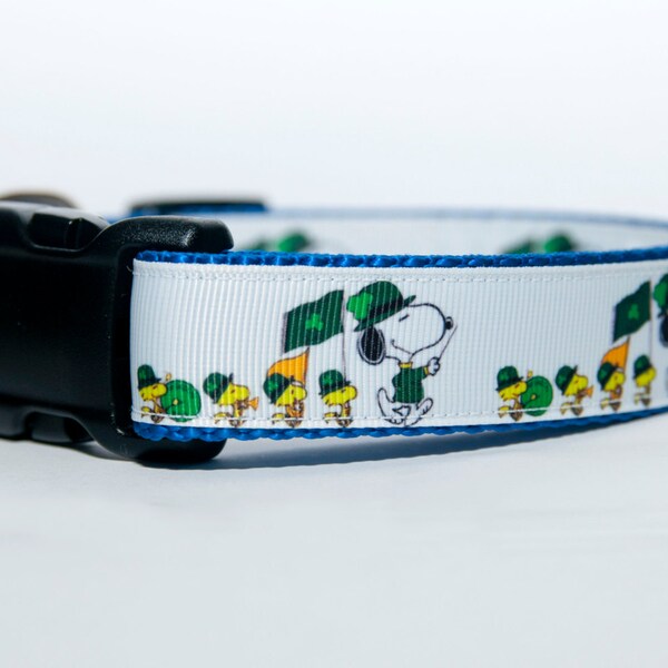 St Patrick's Day Snoopy/Peanuts 1" Dog Collar