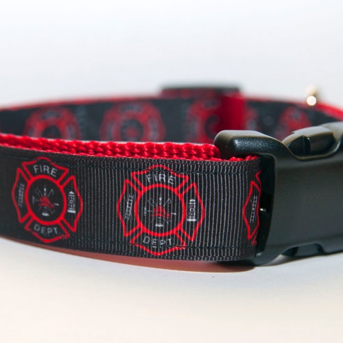 firefighter dog collar personalized