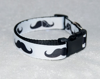 Mustache 1" Dog Collar