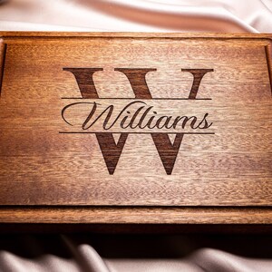 Personalized, Engraved Cutting Board with Minimalist Monogram Design for Wedding or Anniversary Gift 004 image 9
