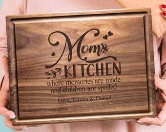 Personalized, Engraved Cutting Board with Best Mom Design for Mother's Day, MOM's, Grandma, Nana, Aunt, Mom's Kitchen  #110