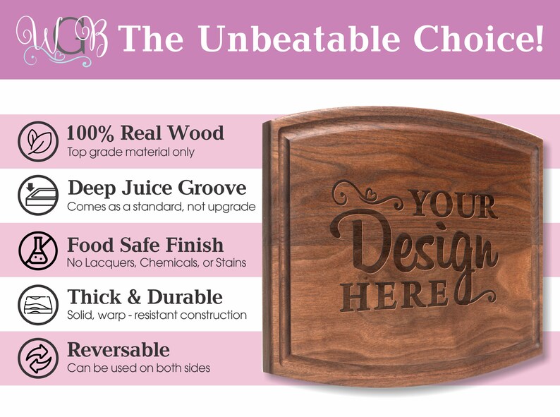 Personalized, Engraved Cutting Board with Minimalist Family Name Design for Housewarming or Wedding Gift 081 image 6