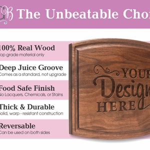 Personalized Cutting Board Engraved Handmade Wood Charcuterie Boards Wedding Anniversary or Housewarming Gift Monogram Design 080 image 6