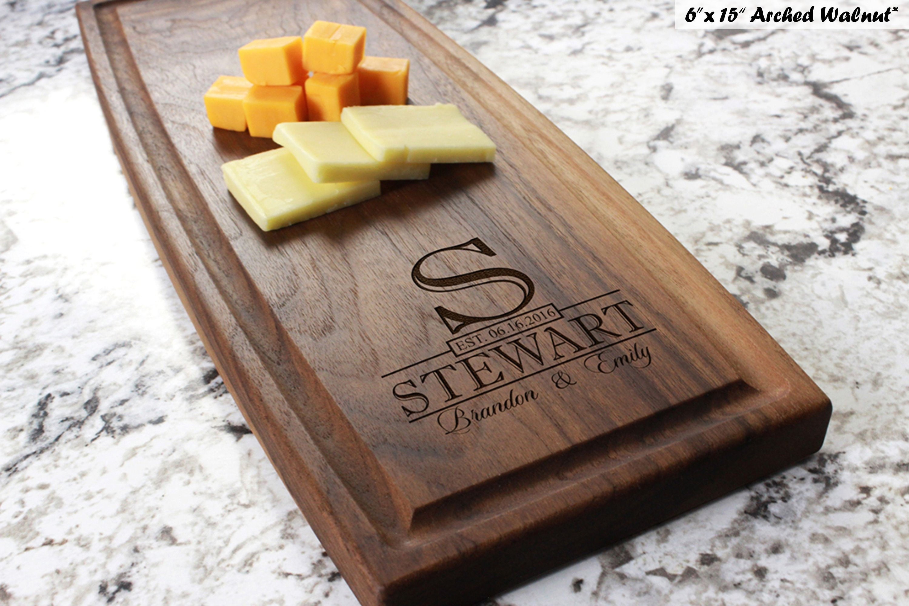 Personalized Engraved Cheese Board With Classic Monogram Etsy