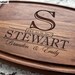 Personalized, Engraved Cutting Board with Classic Monogram Design for Wedding or Anniversary Gift #015 